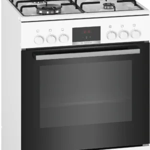 Cuisinière gaz Bosch Serie 4 HXR39IH20 Four catalyse 66 L classe A Noir/Blanc