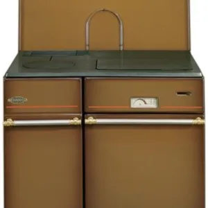 Cuisinière à bois Godin Arpège 10 kW Fonte et acier brun foncé