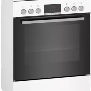 Cuisinière vitrocéramique Bosch HKR39C220 4 feux, four 66 L, EcoClean, blanc