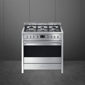 Piano de cuisson induction Smeg CPF9IPWH Portofino 90 cm Blanc 5 zones Four 115 L Pyrolyse