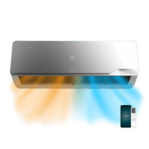 AirClima 12000 Wind Connected Climatiseur split avec 12000 BTU, pompe à chaleur, télécommande, écran LED et Wi-Fi.Climatiseur split de 12 000 BTU