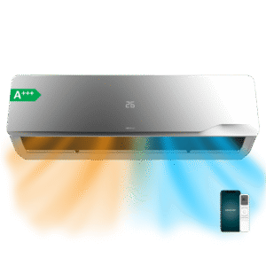 AirClima 18000 Wind Connected A+++Climatiseur split avec 18000 BTU, pompe à chaleur, télécommande, écran LED et Wi-Fi. A+++Climatiseur split