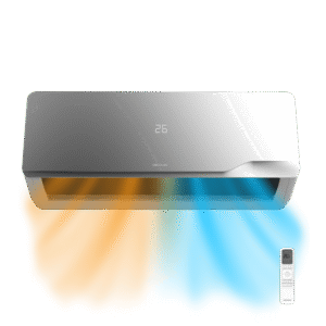 AirClima 9000 WindFlow Climatiseur split avec 9000 BTU et pompe à chaleur, télécommande sans fil et écran LED.Climatiseur split de 9000 BTU