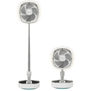 EnergySilence 1000 FoldAir Portable Ventilateur portable pliable avec 8000 mAh, oscillation et contrôle tactile, avec lumière.Ventilateur portable
