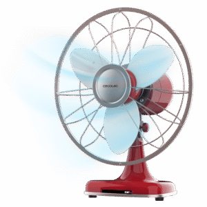 EnergySilence 350 Singular Desk Ventilateur de table rétro de 40 W et 12 pouces avec 3 pales, 3 vitesses, oscillation et inclinaison réglable.Ventilateur de table rétro