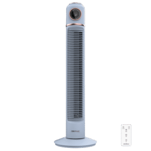 EnergySilence 1090 Skyline Retro Smart Blue Ventilateur colonne de 32" et 40 W, écran LED, contrôle tactile et à distance, minuterie jusqu'à 12 heures et oscillation.Ventilateur colonne