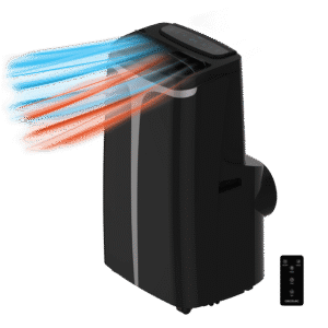 Climatiseur d'air froid et chaud ForceClima 12250 SmartHeating. Portatif et puissant 4 en 1. Ultrasilencieux. 12000 BTU. 400 m³/h. Écran numérique. Minuterie 24 heures. Télécommande.Climatiseur mobile portable silencieux