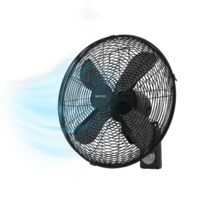 EnergySilence 4500 Power Wall Control Black Ventilateur mural de 16" et 50 W avec minuterie, contrôle à distance et écran.Ventilateur mural