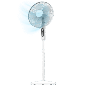 Ventilateur sur pied EnergySilence 515 MaxFlow White 16", avec 45W, minuterie, 3 vitesses et oscillation.Ventilateur sur pied