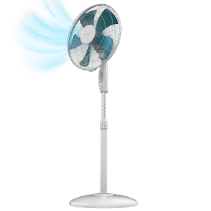 EnergySilence 515 WindLite Pro Cool Ventilateur sur pied de 16 pouces avec 56 W et 3 vitesses, oscillation, hauteur réglable, 5 pales et sécurité maximale.Ventilateur sur pied