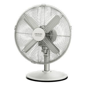 Ventilateur de bureau EnergySilence 610 SteelDesk avec 40 W et finition acier, 12 pouces, 3 vitesses, oscillation, silencieux, hauteur réglable, 4 pales et sécurité maximale.ventilateur de table