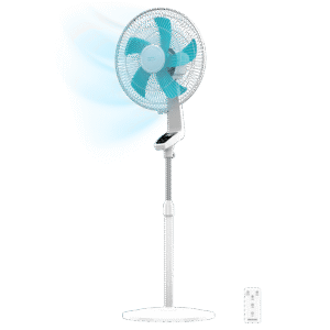 EnergySilence 600 Max Smart Ventilateur sur pied de 16” et 50 W avec minuterie, télécommande et contrôle tactile.Ventilateur sur pied