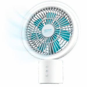 EnergySilence 8000 Portable Light Desk Ventilateur de table avec batterie de 8000 mAh, oscillation à 360º, anneau lumineux avec 3 teintes et 4 vitesses.Ventilateur de table