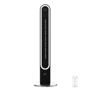 EnergySilence 9090 Skyline Smart Light Ventilateur colonne de 60 W et 42” avec télécommande, contrôle tactile, écran LED, minuterie et oscillation.Ventilador de torre con luz