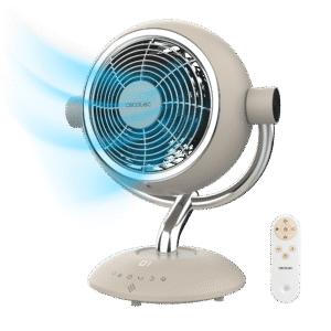 EnergySilence 960 Cyclone Desk Eve Ventilateur circulateur d'air de table de 35 W, oscillation et inclinaison réglables, contrôle tactile et lumière LED.Ventilateur