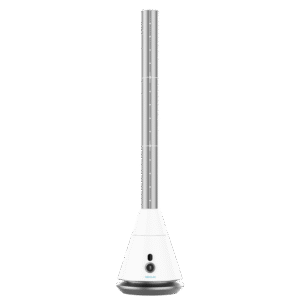 Ventilateur colonne sans pales avec télécommande et minuterie EnergySilence 9850 SkyLine Bladeless Pro. 35 W, hauteur réglable jusqu'à 96 cm, moteur DC, 9 vitesses, design en blanc.Ventilateur colonne