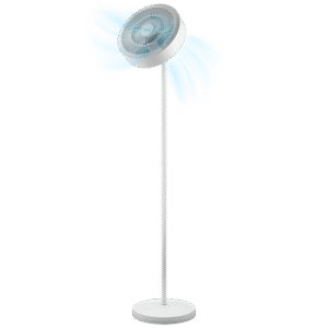EnergySIlence FanLamp Ventilateur sur pied avec anneau lumineux LED, moteur DC et sortie d'air réversible, puissance 36 W, contrôle tactile, télécommande et trois hauteurs sélectionnables.Ventilateur sur pied