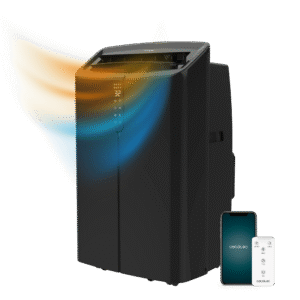 ForceClima 12600 Nux Heating Connected Climatiseur portatif de 12000 BTU avec pompe à chaleur et contrôle via Wi-Fi. Télécommande sans fil incluse.Climatiseur portable