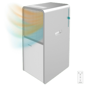 ForceClima 12650 Style Heating Climatiseur portatif de 12000 BTU avec pompe à chaleur pour une utilisation tout au long de l'année, télécommande et contrôle tactile pour un confort total.Climatisation portative