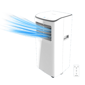 Climatiseur portatif ForceClima 7350 Touch Smart. 790 W, 7000 BTU, télécommande, contrôle tactile, 4 modes de fonctionnement, 2 vitesses, écran LED, 15 m² de surface couverte.Climatiseur mobile portable silencieux