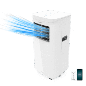 Climatiseur portatif ForceClima 7450 Touch Connected. 790 W, 7000 BTU, télécommande, contrôle tactile et contrôle via Wi-Fi, 4 modes, 2 vitesses, écran LED, 15 m² de surface couverte.Climatiseur mobile portable silencieux