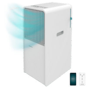ForceClima 7550 Style Connected Climatiseur portable design de 7000 BTU avec contrôle via Wi-Fi, écran tactile et télécommande pour un confort total.Climatisation portative