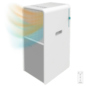 ForceClima 9450 Style Heating Climatiseur portatif de 9000 BTU avec pompe à chaleur pour une utilisation tout au long de l'année, télécommande et contrôle tactile pour un confort total.Climatisation portative
