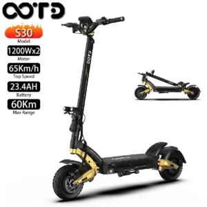 Trottinette électrique Pliable OOTD S30 1200Wx2 Moteur 23.4AH Portée Maximale 60Km Noir