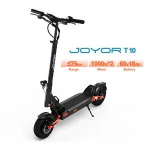 Trottinette électrique JOYOR T10,pliable,moteur 1000W*2,60V 18Ah,Noir