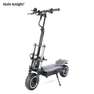 Trottinette électrique Halo Knight T107 Pro, pneus tout-terrain 11 pouces, 2 moteurs doubles 3000 W, batterie 60 V 38,4 Ah