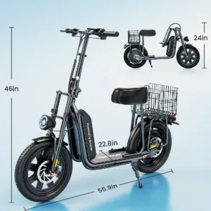 Trottinette Électrique Pliable iScooter F7 1000W 48V 45km/h Autonomie 72km Pneus 16 Pouces